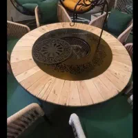 میزو صندلی باغی/میز آتشکده ترمو گرمایشی چدنی