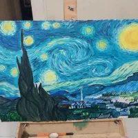 تابلو اکرلیک شب پرستاره