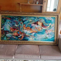 تابلو فرش چله ابریشم|تابلو فرش|فارسان, |دیوار