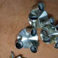 لوستر سقفی استیل کرم3عدد