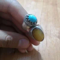 دوتا انگشتر فیروزه و عقیق