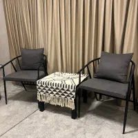 صندلی بدنه فلز و روکش پارچه همرا با کوسن|صندلی و نیمکت|کیش, |دیوار