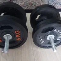 یک جفت دمبل ده کیلویی (هرکدام ده کیلو)