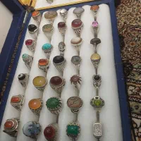 انگشتر نقره عقیق شجر فیروزه یاقوت|جواهرات|ارومیه, |دیوار