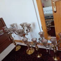 شمعدان پنج شاخه و سه شاخه طلایی