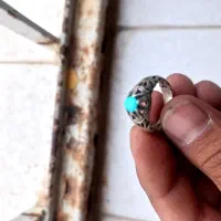 انگشتر یاقوت و فیروزه نقره|جواهرات|بافت, |دیوار