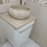 روشویی کابینتی صفحه سنگ به همراه شیر