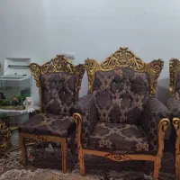 مبل سلطنتی در حد نو با بهترین کیفیت چوب و پارچه|مبلمان خانگی و میز عسلی|بهبهان, |دیوار