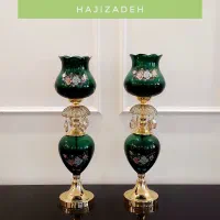 شمعدان جفتی گل دار رنگی