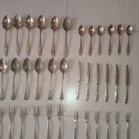 ست قاشق چنگال برنجی