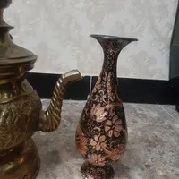 سماورزغالی برنجه وگلدان مسی|مجسمه، تندیس، ماکت|سنندج, |دیوار
