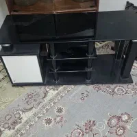 میز تلویزون شیشه ای کشو دار