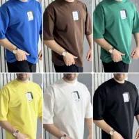 تیشرت لش باکسی دو نخ پنبه جودون بیسکویتی شلوار بگ