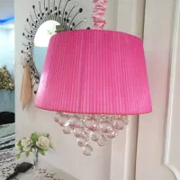 لوستر کریستالی صورتی|لوستر و چراغ آویز|تهران, سلسبیل شمالی|دیوار