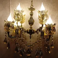 لوستر برنجی برنزی ۴شاخه هشت شعله