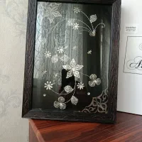 تابلو گل نقره|صنایع دستی و سایر لوازم تزئینی|هشتگرد, شهرک ولیعصر (مصلی)|دیوار