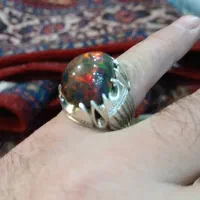 انگشتر اوپال جواهر ۳۲ گرم الماس تراش