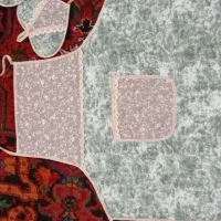 سرویس آشپزخانه پارچه ای دست دوز|سفره، حوله، دستمال آشپزخانه|خسروشاه, |دیوار