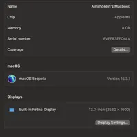 MacBook Air M1 2020 مک بوک ایر|رایانه همراه|تهران, فرمانیه|دیوار