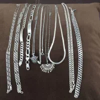 زنجیر ،آویز،دستبند نقره نو