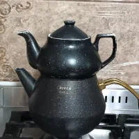 کتری و قوری دسته طلایی تمام گرانیت ریور