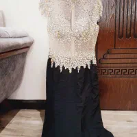 لباس سنگ دوزی بلند و دنباله دار