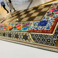 تخته نرد خاتم کاری طرح گل و طاووس|اسباب‌‌بازی|تهران, چیتگر جنوبی|دیوار