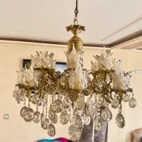 *2*لوستر برنج ۱۶ شعله|لوستر و چراغ آویز|محمدیه-قزوین, |دیوار