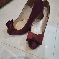 کفش ساتن زرشکی