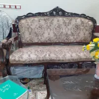 مبل ۹نفره استیل درکی وسط ومیزعسلی