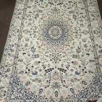 فرش دستباف گل ابریشم نائین ۹لا