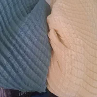 دوعدد شال پیریسه رنگ لیمویی وآبی اسمانی کاملانو نو