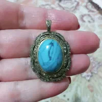 پلاک گردن با سنگ فیروزه