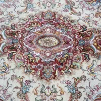 قالیچهدستباف تبریز گل ابریشم خطیب مرینوس علیا پشم