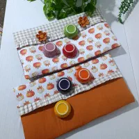 دوخت سرویس آشپزخانه جهیزیه عروس|سفره، حوله، دستمال آشپزخانه|آبیک, |دیوار