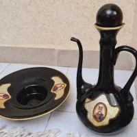 آفتابه لگن سرامیک شاه عباسی و سماور ذغالی ۶ لیتری