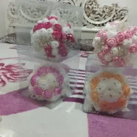 دست گل عروس کاملا نو سالم همراه با طلق