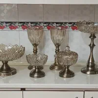 ۶ تیکه شامپاین وارداتی با پایه انتیک‌ رنگ ثابت