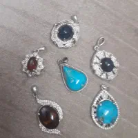 روز مادر زیباترین آویز گردنبند نقره ونگین ها طبیعی