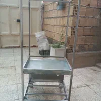 زیر گلدان چرخ دار آهنی نو
