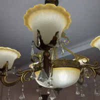 لوستر پنج شاخه طرح برنز|لوستر و چراغ آویز|اندیشه, شهرک مریم|دیوار