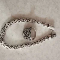دستبند و انگشتر نقره