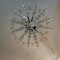 یک جفت لوستر استیل با توپیهای شیشه ای|لوستر و چراغ آویز|اردبیل, |دیوار