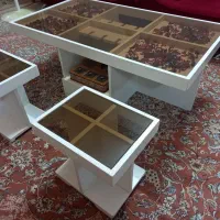 میز جلو مبلی سه تیکه میز بزرک با دو میز کوچیک