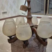 لوستر چوبی ۸ شاخه|لوستر و چراغ آویز|تهران, سازمان برنامه شمالی|دیوار