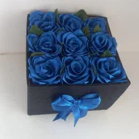 باکس گل روبانی آبی|گل مصنوعی|فیروزآباد (فارس), |دیوار