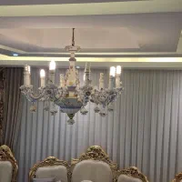 لوستر نوستالژی آبی سفید ۳ عدد