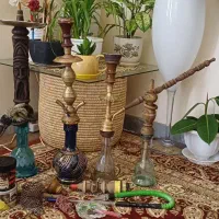 قلیون چوبی و برنجی