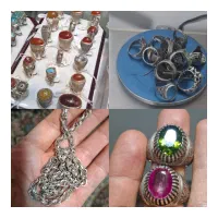 انگشتر بانگین نقره ضایعات رکاب نقره سنگ عقیق قدیمی
