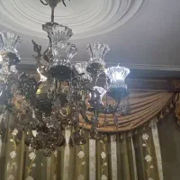 لوستر برنزی سنگین وزن ۶ شاخه ۱۲ شعله